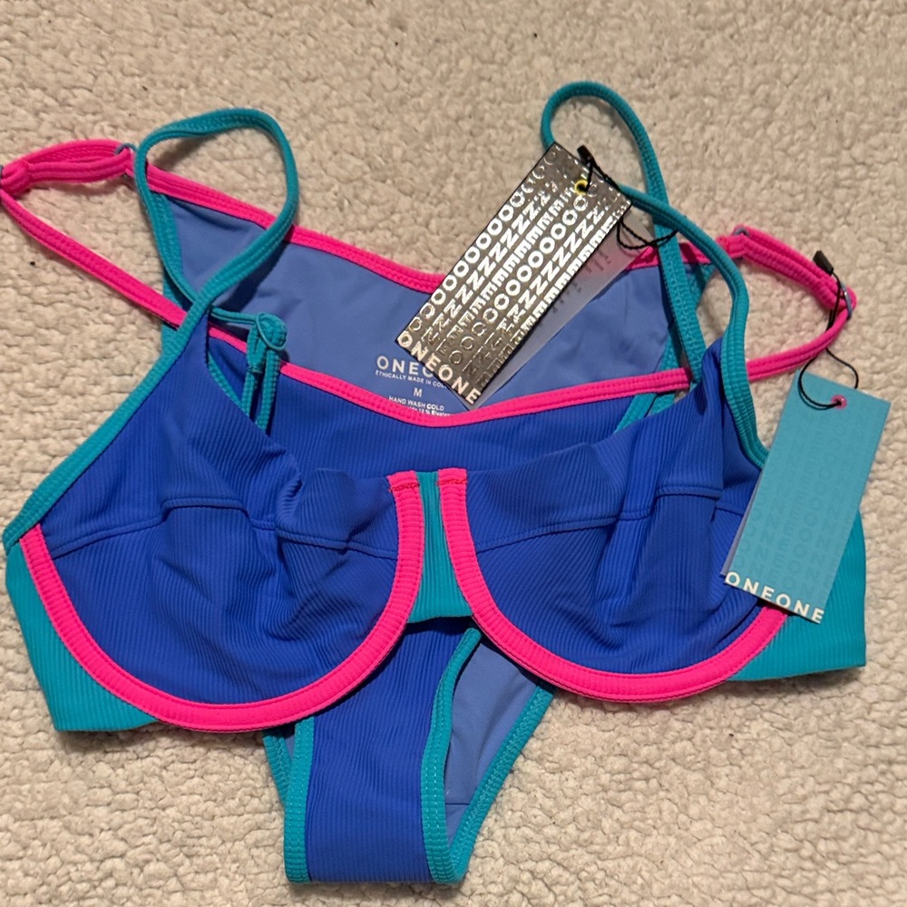 Oneone Blue and Pink Bikini Set